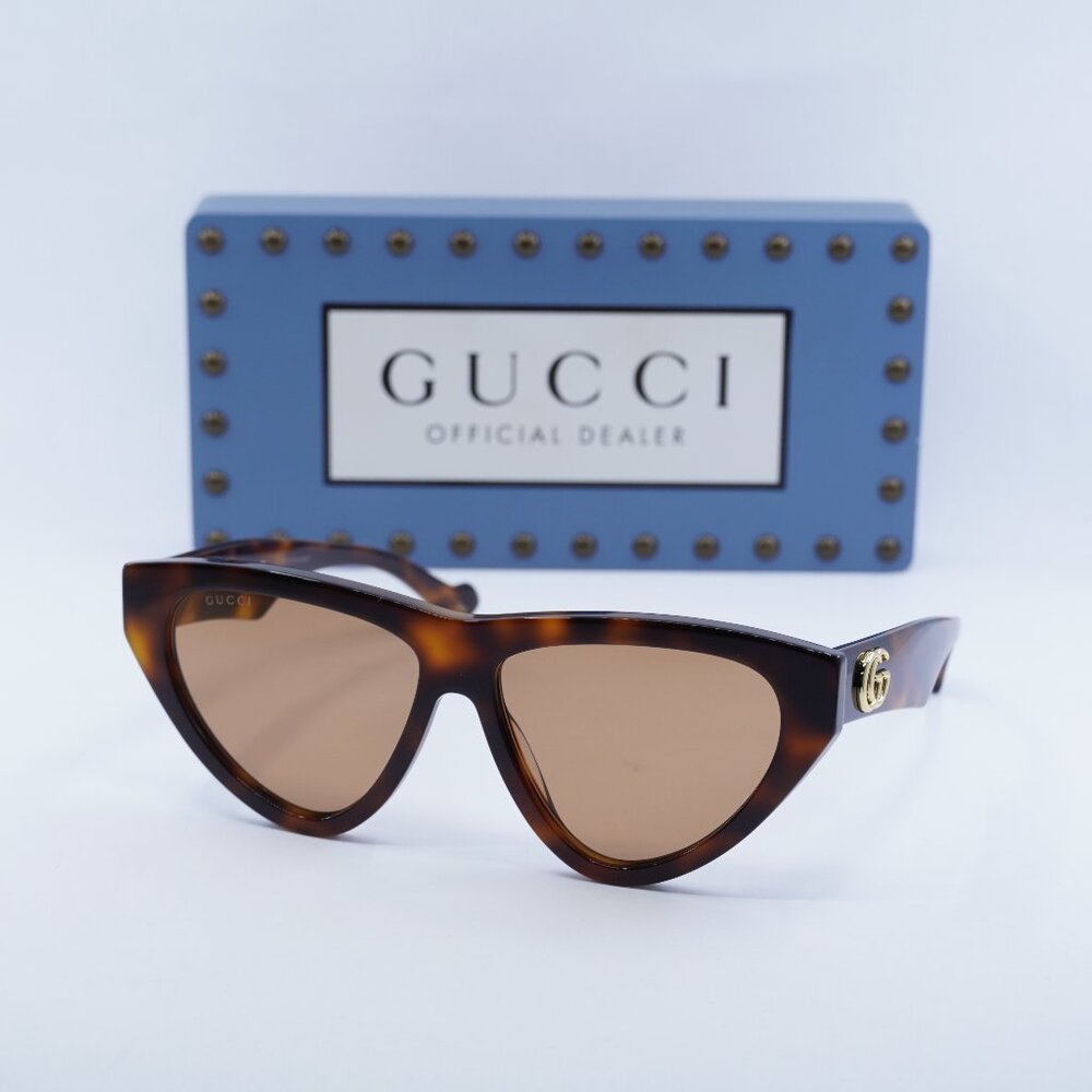 Gucci GG1333S 002 Cat Eye Sunglasses - Havana/Brown